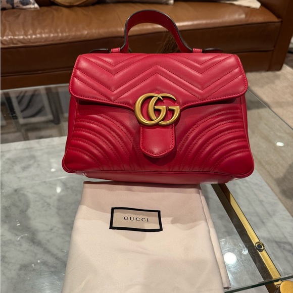 Gucci GG Marmont Small Leaather Top Handle Satchel - Picture 6 of 13